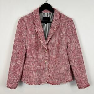 Banana Republic Pink/Red Tweed Jacket Blazer Size 8